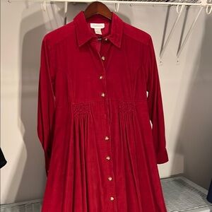 Chadwicks Vibrant Red Long Sleeve Dress